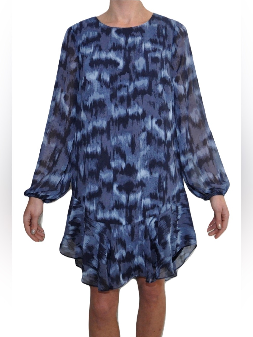 BCBGMaxazria Pacific Blue long sleeve dress